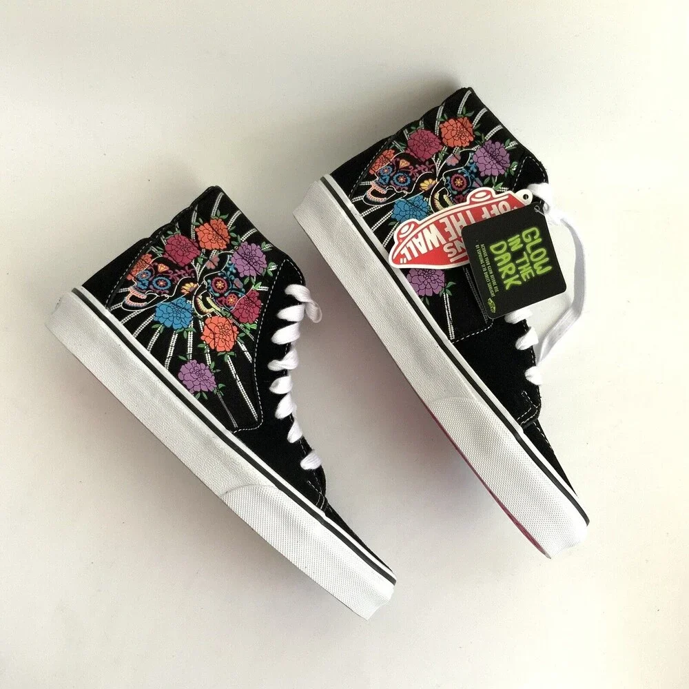 New Glow In The Dark Vans SK8-Hi Dia De Muertos 2022 Sneakers 7